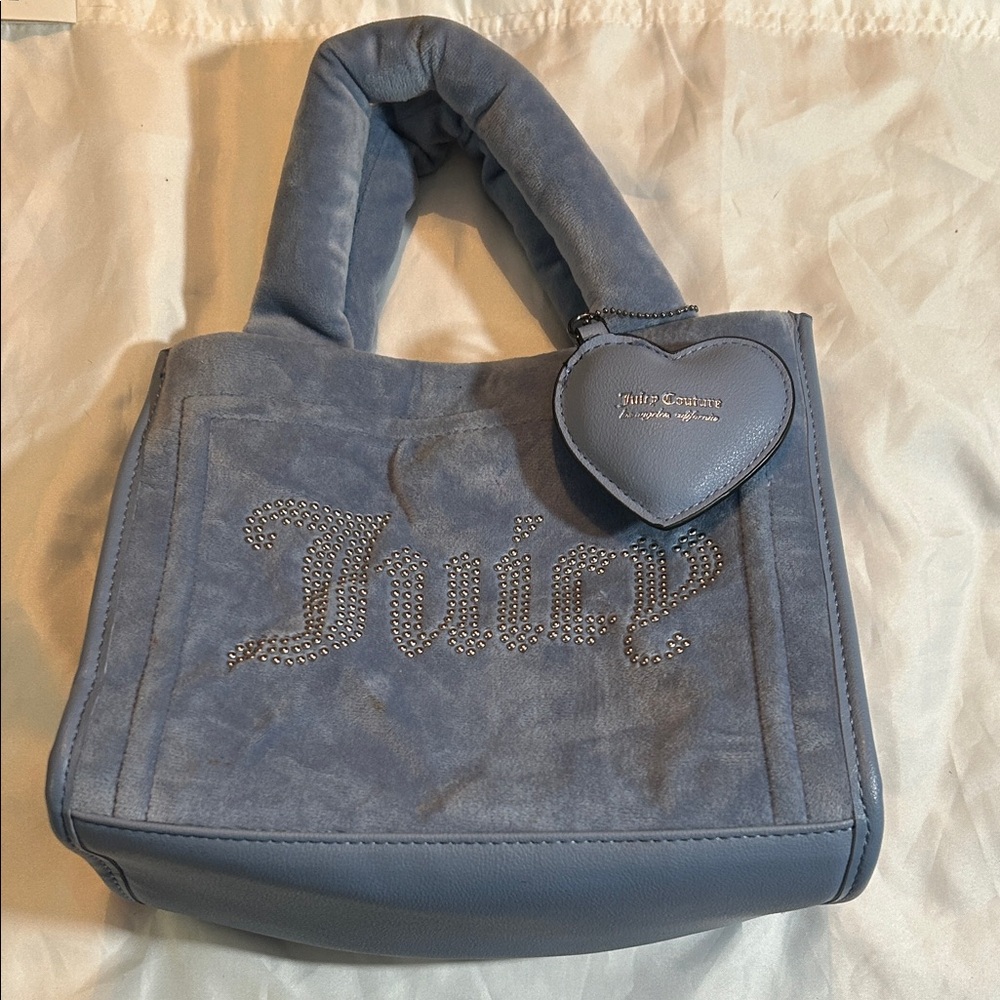 Juicy Couture Velour Big Spender Tote with Heart Charm